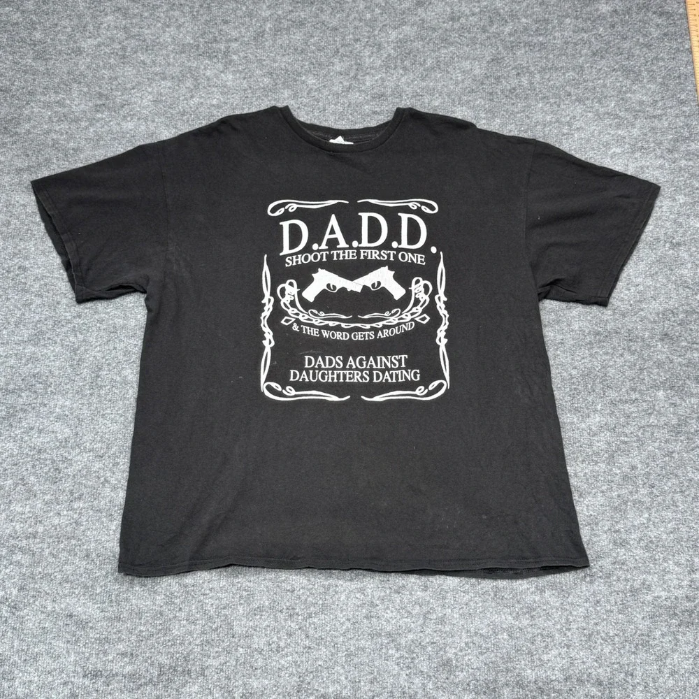 Delta D.A.D.D. Dads‎ Against Daughters Dating T-Shirt Mens 2XL Black Graphic Tee